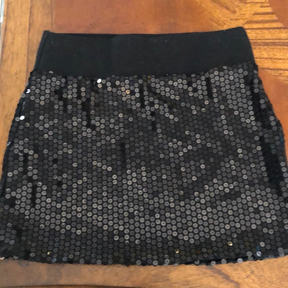Black knit sequin skirt Sz S
